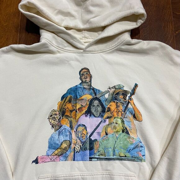 Zach Bryan Quittin' Time Concert Tour Pullover Tan Beige Hoodie Men's Size XXL - Picture 2 of 8